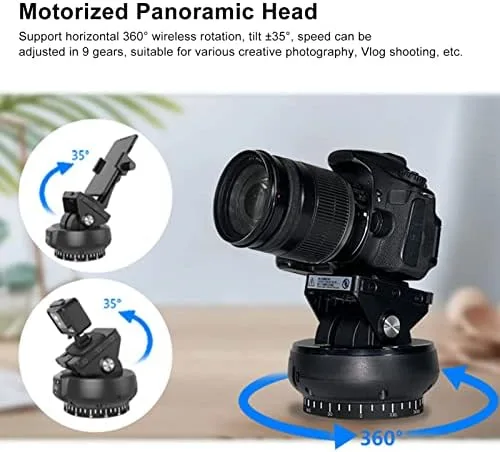 Vista 3 de Cabezal de trípode panorámico motorizado, cabezal de trípode de cámara electrónica de 2.4G + rotación de 360° + inclinación ±35° + control remoto.