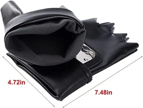 Vista 3 de Guantes Ninja Leaf Village Cosplay Anime Ninja Accesorios, Negro