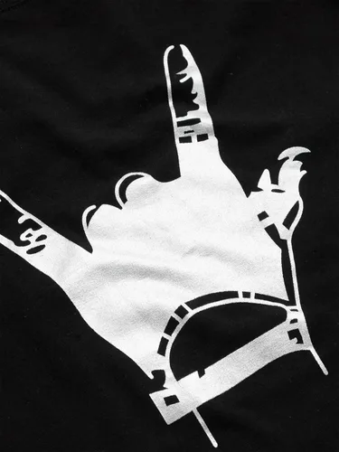 Vista 3 de SweatyRocks - Camiseta de manga corta con estampado gráfico y diseño desgastado para mujer Gesto Negro