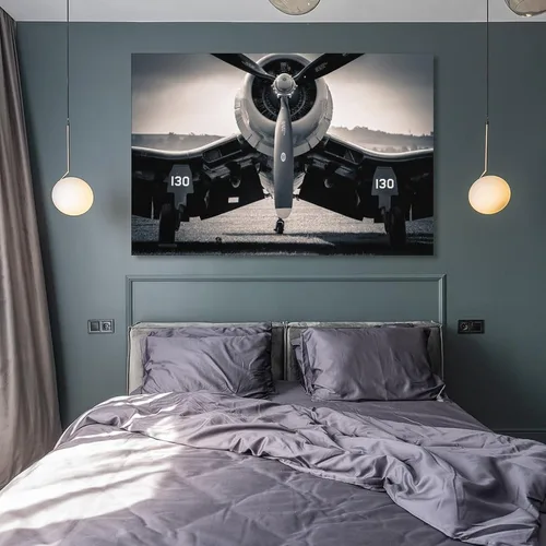 Vista 8 de F4U Pirate Fighter US Navy Aircraft Flight Militar Retro Fotografía en blanco y negro Aviati lienzo arte de pared impresiones para decoración