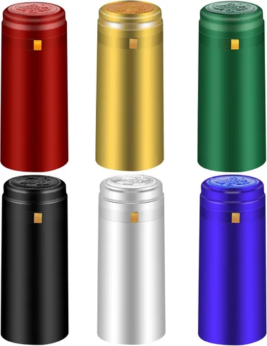 Vista 10 de Cápsulas termorretráctiles de PVC, 120 unidades de fundas retráctiles de vino negro mate, tapas transparentes para botellas de corchos, cápsulas