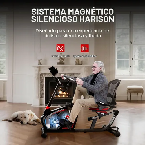 Vista 3 de HARISON Recumbent Exercise Bike for Seniors, 16 Levels, Quiet, 400 lb Capacity Obsidiana