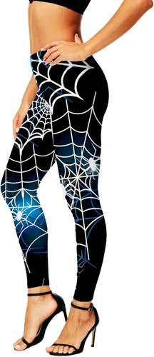 Vista 3 de AOBUTE Leggings de Halloween para mujer, mallas elásticas con estampado gráfico