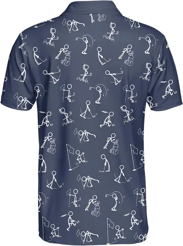 Vista 2 de Camisas de golf para hombre, con estampado divertido hawaiano loco para hombre