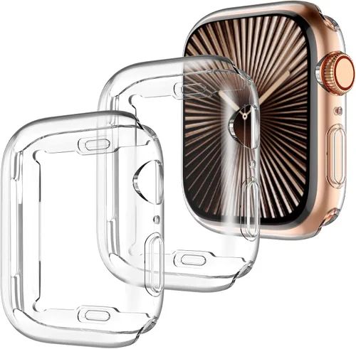 Vista 11 de GEAK - Juego de 3 fundas protectoras TPU compatibles con Apple Watch Series 11 10, protector de pantalla de 1.65 pulgadas, funda protectora completa