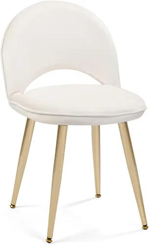 Vista 20 de Silla de tocador de terciopelo negro con respaldo pequeño, taburete de maquillaje, sillas acentuadas con botones sin ruedas, taburete de tocador