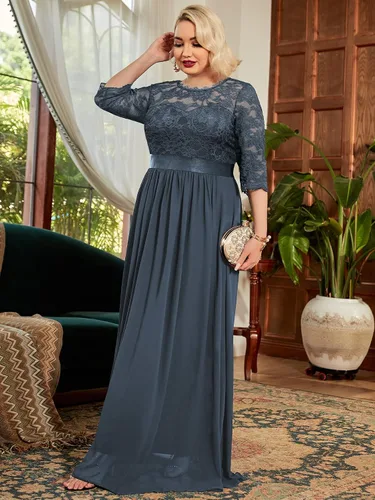 Vista 4 de Miusol Women's Formal Floral Lace Plus Size Wedding Maxi Dress