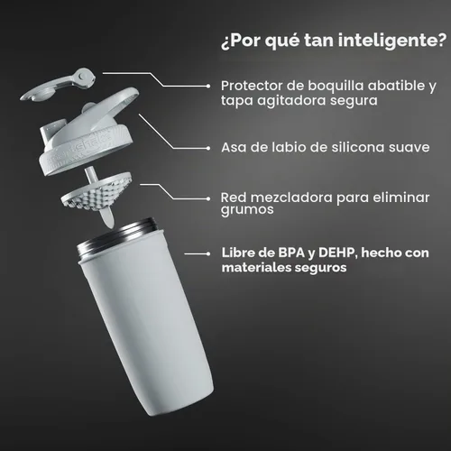 Vista 7 de Smartshake Looney Tunes Reforce Botella mezcladora de proteína de acero inoxidable - Botella unisex para gimnasio sin aislamiento Botellas