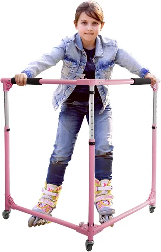 Vista 8 de GanFindX Patinador plegable para niños, patinaje sobre ruedas, entrenador de patinaje para niños pequeños, altura ajustable, caminante