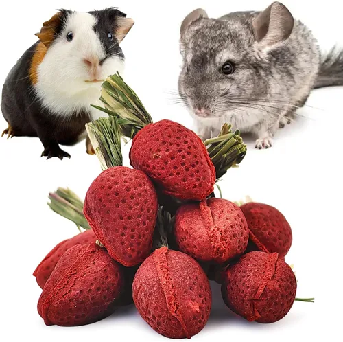 Vista 8 de Fhiny Juguetes masticables de conejo, 24 piezas de bocadillos molares naturales de hámster hechos a mano, juguetes masticables de animales pequeños