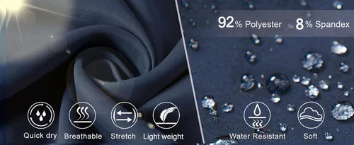 Vista 4 de Pantalones deportivos ligeros para hombre, de secado rápido, pantalones de senderismo para correr, deportes, gimnasio, bolsillos con cremallera