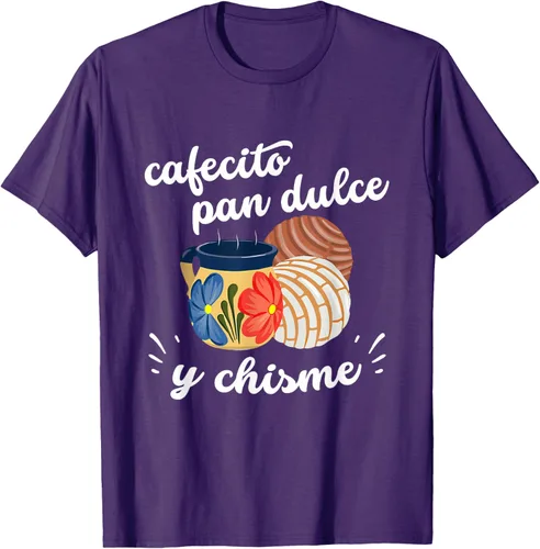 Vista 43 de Camiseta Cafecito Pan Dulce y Chisme Mexican Hispanic Pride Breakfast Negro