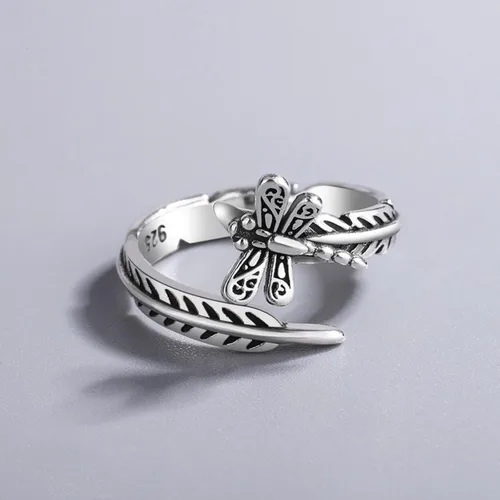 Vista 173 de Anillo de plata de ley 925, minimalista, ajustable, hecho a mano, para mujeres y niñas