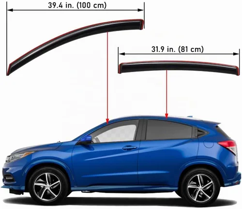 Vista 2 de Lightronic Visera de ventana de ventilación automática con clip extra duradera en el canal, se adapta a Honda HR-V (HRV) 2016-2022, protector contra