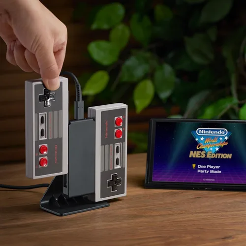 Vista 7 de Soporte de carga Joycon (de dos vías) Interruptor de 2 vías Joy Con controlador Cargador Accesorios de carga con cable de carga NO
