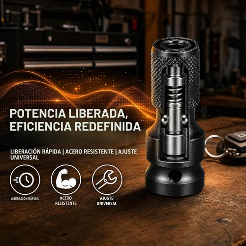 Vista 2 de Juego de 2 piezas de adaptador de enchufe de 1/2 a 1/4, convertidor de llave de impacto, cabezal de conversión para destornillador, adaptador