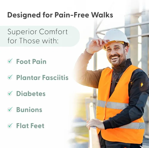 Vista 4 de Orthofeet Zapatos de trabajo ortopédicos de cobalto con clasificación de seguridad antideslizante para hombre