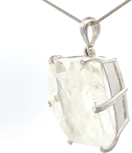Vista 3 de Collar con colgante de cuarzo de manifestación de Stones Desire, Piedra Plata esterlina