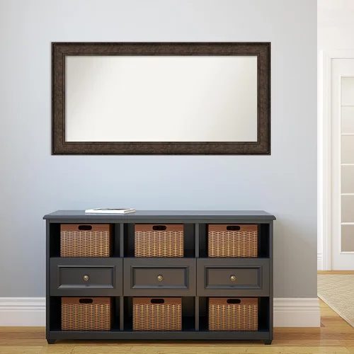 Vista 178 de Amanti Art Espejo de pared personalizado no biselado (25 x 25 pulgadas), marco de bronce acentuado, varios tamaños personalizados, espejo de baño