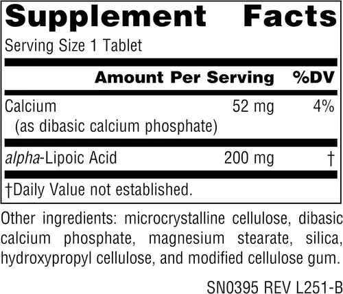 Vista 2 de Source Naturals Ácido Alfa Lipoico, Protección Antioxidante* - 200 mg - 60 Tabletas