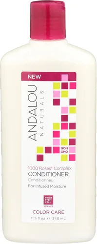 Vista 5 de Andalou Naturals Mascarilla capilar de 1000 rosas, mascarilla para el cuidado del color para cabello dañado, 6 unidades, manteca de semillas