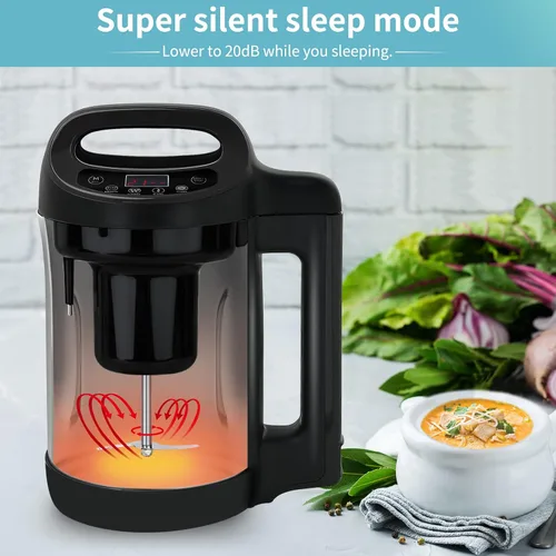 Vista 5 de Fabricante de sopa Potlimepan 1.6 L, Multifunción 4 en 1 y licuadora de sopa y batidos con panel de control inteligente, fabricante de sopa caliente