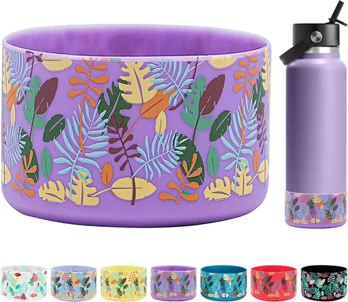 Vista 21 de HEYSKAY Bota protectora de silicona para botella de agua Hydro Flask, botella de agua de boca ancha, protector inferior de silicona antideslizante