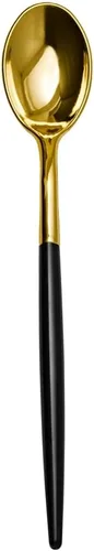 Vista 14 de Trendables Paquete de 120 tenedores de plástico resistente de dos tonos, impresionante tenedor de plástico desechable de doble color negro y dorado