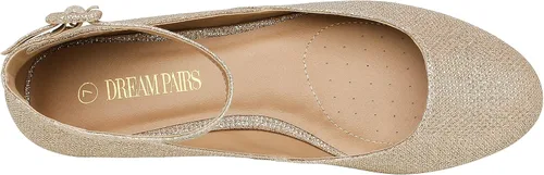 Vista 3 de DREAM PAIRS Revona - Zapatos planos para mujer, con correa para tobillo y plataforma baja