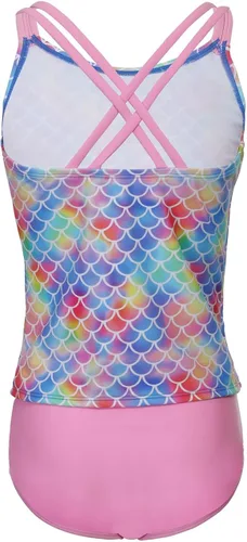 Vista 2 de Belloo - Traje de baño de 2 piezas estilo tankini para niñas de 4 a 14 años