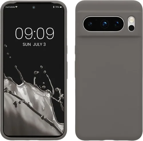 Vista 50 de kwmobile Funda compatible con Google Pixel 7 Pro - Funda de silicona TPU con acabado suave - Piedra antigua