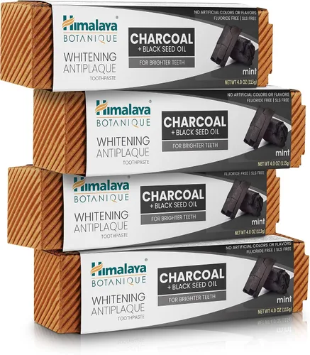 Vista 8 de Himalaya Botanique Pasta de dientes blanqueadora antiplaca con bambú + sal marina, sin flúor, para blanqueamiento suave, 4 oz