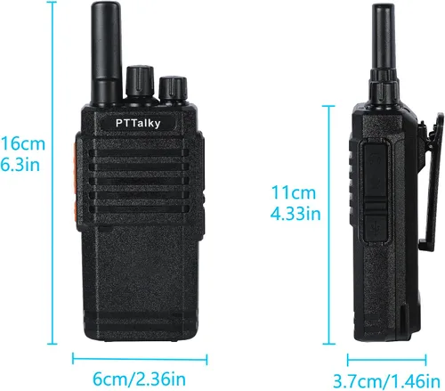 Vista 4 de Walkie Talkies para adultos, FR2 Walkie Talkies de mano de largo alcance, radio bidireccional FRS portátil, carga USB-C recargable, VOX, sin