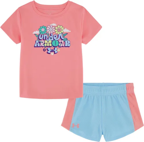 Vista 39 de Under Armour Conjunto de camiseta y pantalones cortos de manga corta de 2 piezas para niña Soft Fabric for Everyday Comfort, Breathable, Lightweight