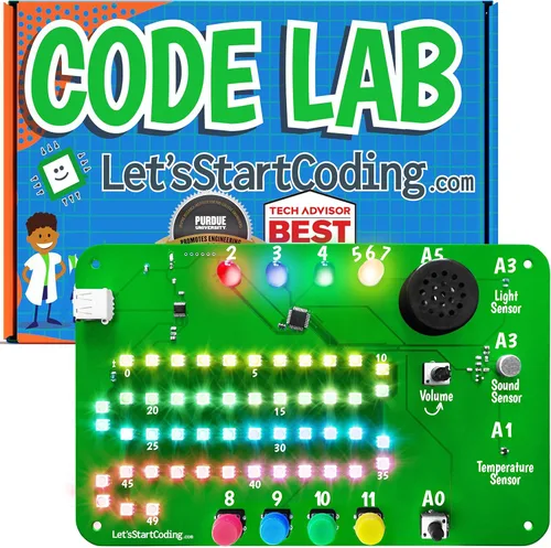Vista 8 de Mini complemento Code Lab: arco iris LED programable de 15 píxeles. Codificación C ++ para niños de 8 a 12 años y adolescentes. Los niños y niñas