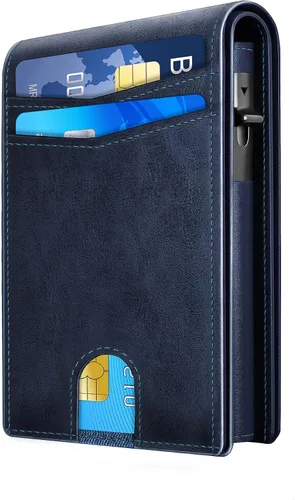 Vista 11 de QLD 2026 - Cartera para hombre con bloqueo RFID, delgada y minimalista Negro
