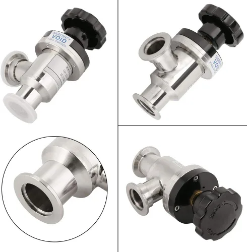 Vista 4 de Yosoo KF25 304 válvula de acero inoxidable de alto vacío manual de ángulo recto válvula de aislamiento de fuelle