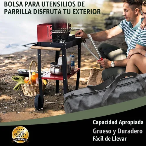 Vista 3 de Bolsa de almacenamiento de accesorios para barbacoa, bolsa de herramientas para almacenamiento de herramientas de barbacoa, almacenamiento