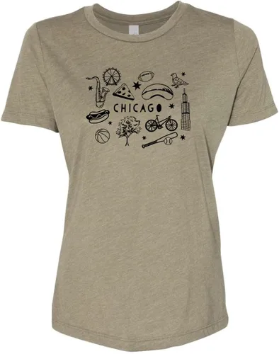 Vista 18 de Cute Women's Screen Printed Crew Neck Tee, Shirts With Sayings, Dusty Blue or Olive
