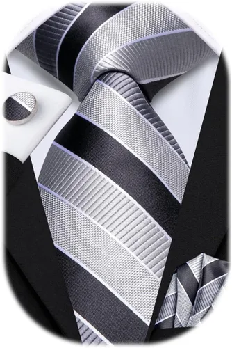Vista 41 de Hi-Tie Conjunto de corbatas de seda con estampado paisley para hombre, pañuelo de bolsillo y gemelos, conjuntos de corbata formal para negocios a