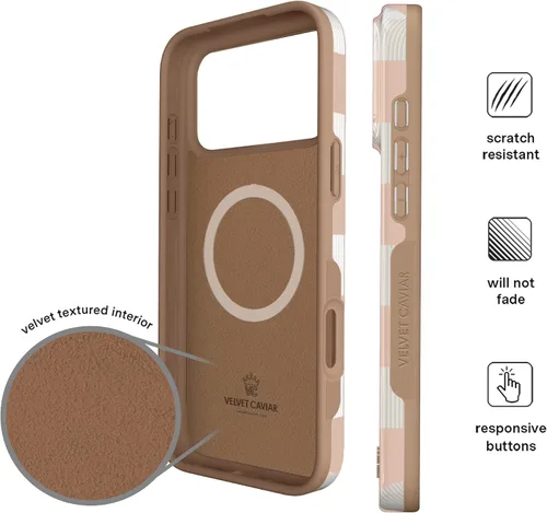 Vista 1349 de VELVET CAVIAR Funda para iPhone 15, compatible con MagSafe, probada contra caídas de 10 pies, fundas protectoras de diseño, leopardo color rosa
