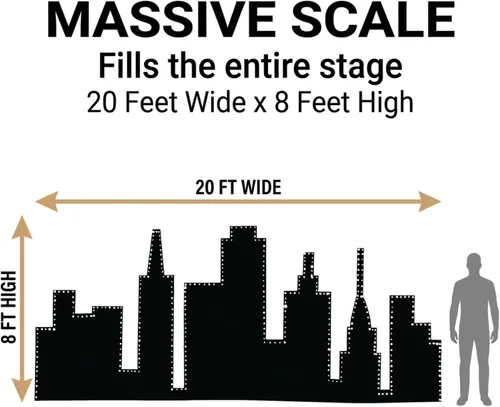 Vista 2 de Black City Skyline Lifesize - Soporte de cartón