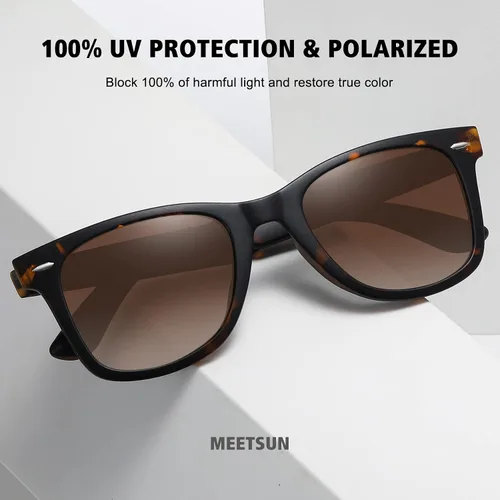 Vista 3 de MEETSUN Lentes de sol polarizados retro para mujeres y hombres, lentes de espejo clásicos para conducción, 100% protección UV (paquete de 3)
