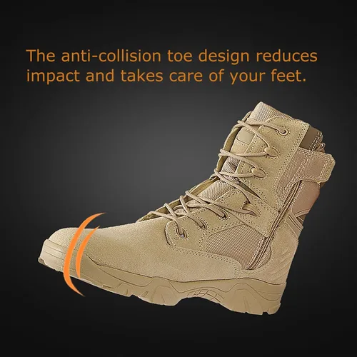 Vista 5 de Kervaky Botas tácticas para hombre, botas militares, botas resistentes, botas de senderismo, botas ligeras, botas para exteriores
