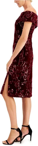 Vista 3 de Adrianna Papell Women's Sequin Velvet Sheath