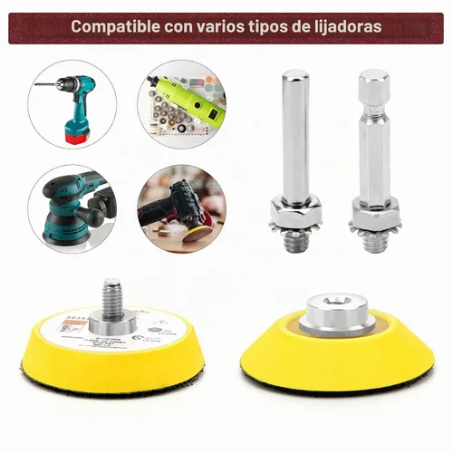 Vista 4 de Windspeed Kit de 240 + 8 discos de lijado, amoladora de troquel de 2 pulgadas, accesorio de lijadora para taladro de lijado, almohadillas