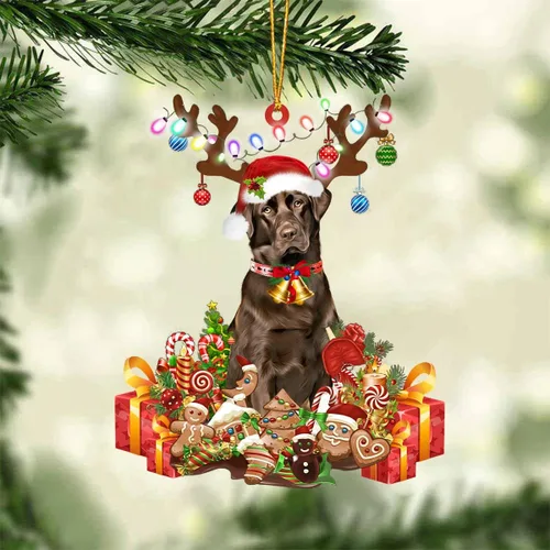 Vista 29 de Nazenti Adorno de Navidad personalizado de reno de Alaskan Malamute – Adorno de perro personalizado para amantes de las mascotas, acrílico plano