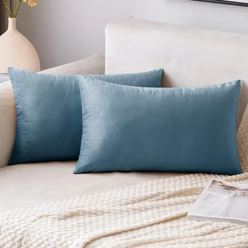 Vista 27 de EMEMA - Paquete de 2 fundas de almohada de terciopelo decorativas, fundas de cojín cuadradas suaves y sólidas para sofá, dormitorio, silla, Verde