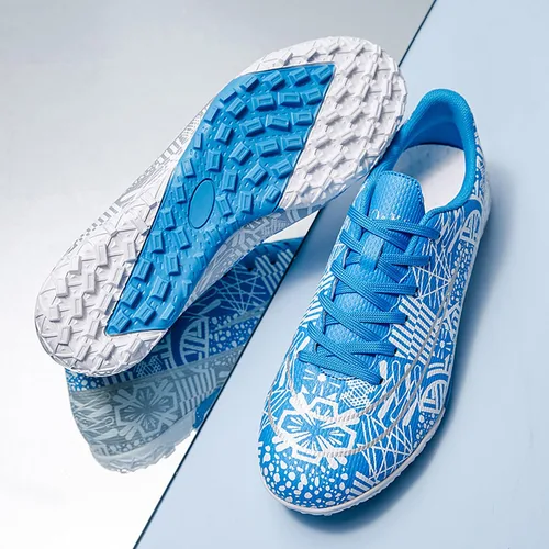 Vista 2 de DKHHN Zapatos de fútbol para hombre, bajos y con cordones, antideslizantes, para interiores, fútbol sala de fútbol americano, TF, tacos de césped
