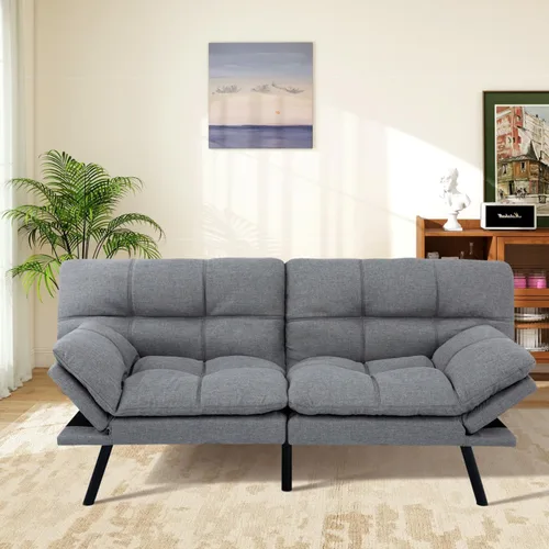 Vista 5 de MUUEGM Sofá cama futón de espuma viscoelástica, moderno sofá de oficina, cama convertible para espacios pequeños, apartamento, oficina, con respaldo